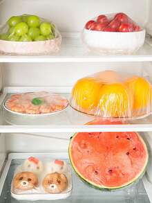 500片/包，一次性食品保鲜膜：淋浴喷头罩、多功能一次性收缩膜（1袋）、一次性鞋套、加厚厨房食品保鲜膜、弹性冰箱食品保鲜膜（50/100/300/500片装） - 彩色 - 查看 5