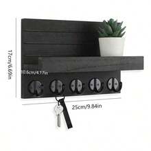 1 chiếc giá treo chìa khóa bằng gỗ gắn tường - Giá treo chìa khóa kiểu nông thôn có chức năng quản lý email, không cần khoan, giá treo bằng gỗ nguyên khối dùng cho lối vào. - nhiều màu - Xem 8