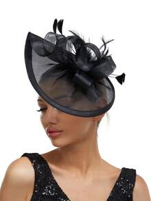 1 pezzo Fascinator a forma di goccia per donne, fascia per capelli, fermaglio per capelli, cappello pillbox da derby, cappello da chiesa, copricapo, Kentucky, cocktail, tea festa, matrimonio, ballo di fine anno, accessori per capelli - Multicolore - Visualizzare 18