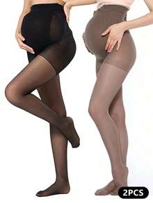 Black Thin Maternity Pantyhose | Mature Minimalist Style | Suitable For Spring, Summer, Autumn Daily Wear - Multicolor - View 33