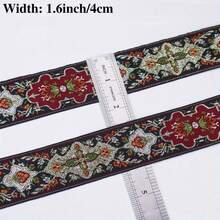 1/5码波西米亚复古花卉刺绣蕾丝花边，适用于缝纫、刺绣、编织丝带、DIY手工、服装缝纫、包装装饰、服装装饰、DIY服装、家居装饰、波西米亚风格礼品包装、初学者DIY服装和缝纫 - 多色 - 查看 8