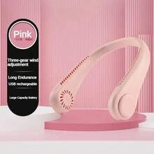 Nuevo Ventilador de Cuello Portátil Sin Aspas 2026, Larga Duración, 3 Velocidades, Recargable, Ideal para Deporte y Verano - Rosa - Ver 12