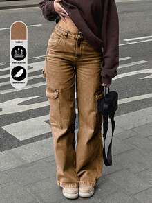 NVFelix 2026 New High Waist Loose Wide Leg Jeans For Women, Street Style Brown - Brown - View 4