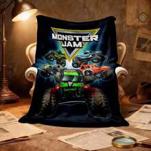 1PC 3D Monster Jam Monster Truck Cartoon Blanket, Edgy Gift For Motorsports Fans, Themed Man Cave Decor, Retro Sci-Fi Party Accent & Race Day Souvenir,Soft Throw Blanket For Home Bedroom Bed Sofa Picnic Travel Office Cover Blanket, Multiple Sizes 50x60 To 60x80 Inches - Nhiều màu 7 - Xem 5