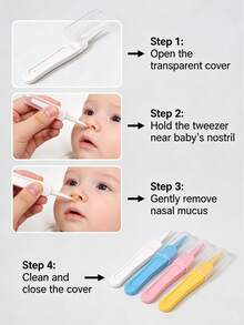 4pcs/1set Baby Daily Care Cleaning Tweezers Round Head Clamps, Newborn Care Set, Infant Nail Clipper 4-Piece Material, Children's Trimming Care Tools, Newborn Gift Set, Newborn Care Tools, Newborn Care Gift - Multicolor - View 12