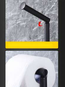 1 件浴室收纳架，不锈钢卫生纸卷架和刷子架收纳架 - 黑色 - 查看 6