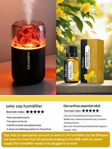 1 pieza Humidificador de volcán colorido de 180ml, adecuado para habitaciones, alimentado por USB, 2 modos de funcionamiento, luz LED de 7 colores, niebla silenciosa, purificador de aire eléctrico para el hogar, lámpara de aroma con efecto de volcán y difusor de aceites esenciales, excelente para la decoración interior - Blanco y Negro - Ver 20