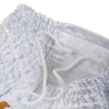 Lotus Flow Belt Style Muay Thai Pants, Boxing Shorts, White Lotus Shorts, Polyester Fiber Wear-Resistant Fabric Sports - White - View 6