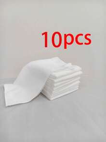 25*25cm Cotton Hotel/Kitchen Absorbent White (Thin) Washcloth, Motel Hand Towel, Multi-Purpose Facial Towel, 5pcs/10pcs Set - White - View 14