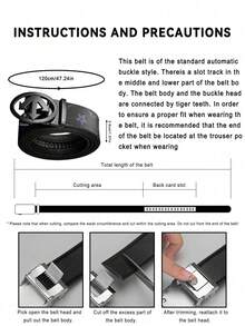 男士奢华字母图案PU皮革腰带，配箭头圆形自动扣，金色/银色/黑色镀金金属扣，复古花卉图案，可调节棘轮设计，商务休闲皆宜，父亲节和周年纪念日的完美礼物 - 彩色 - 查看 8