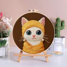 1 Set Diy Hand Embroidery Supplies Animal Cat Theme Embroidery Decorative Painting, Color Random Wind Around Organizer Included - Multicolor - View 32