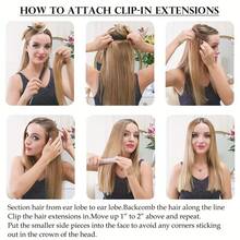 8 piezas de extensiones de cabello real con clip, color marrón con reflejos rubios claros (P8/613) para uso diario de las mujeres, fácil de usar - S8/613 - Ver 10