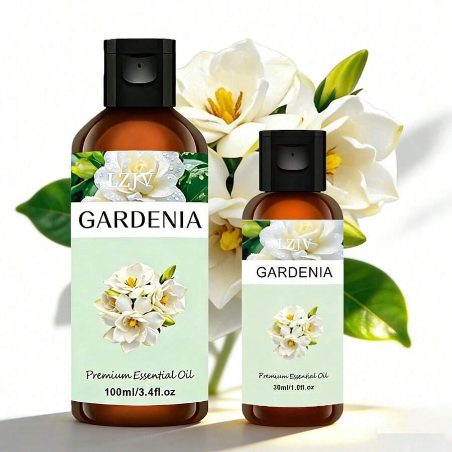 100毫升/3.4盎司 + 30毫升/1.0盎司栀子花精油扩香套装，栀子花精油，按摩油，家居香氛扩香器，面部护理礼品 - 梔子花味道 - 查看 1