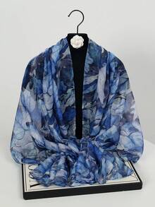 1pc New Maple Leaf Print Scarf, Suitable For Spring And Autumn, Women's Headscarf, Soft And Lightweight, Fresh And Elegant, Long Thin Sunscreen Scarf, Suitable For Daily Outings And Photography, Sunscreen Shawl, Perfect Gift For Family Travel,Beach,Holiday - Multicolor - View 4