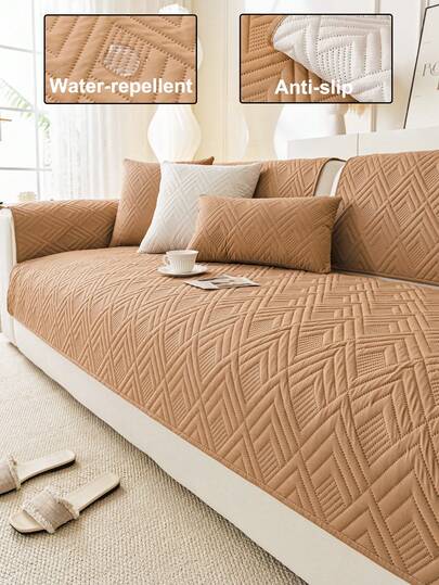 1pc Microfiber Fabric Ultrasonic Sofa Cover, Liquid Splash Resistant, Pet Friendly Machine Washable, Holiday Decor Home Protection, Fits Single Sofa/Loveseat/Recliner/Armchair, Autumn Decor, Room Decor, Back To School, School Supplies