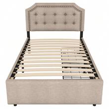 Bed Bases & Foundations - Beige+Brown + MDF - View 7