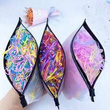 1pc Elastic Hair Tie Remover Pliers, Disposable Rubber Band Disassembler, Hair Tie Removal Tool, Styling Accessory, Prevents Hair Pulling And Scalp Damage + 1000pcs 0.47 Inch Hair Ties - Multicolor - View 8