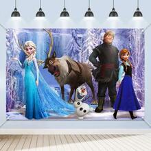 Hasbro 2 sets de banderines de fiesta con temática de Frozen, decoración de fiesta de cumpleaños con personajes de dibujos animados - Fondo de pancarta - Ver 9