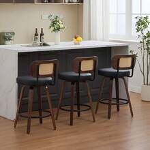 Barstools - Black + PU Leather + Foam - View 4