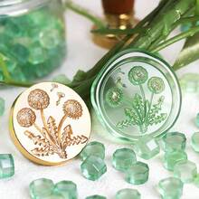 BAOFALI 1pc Embossed Floral Pattern Wax Seal Stamp Head (No Handle), Includes Designs Such As Rose, Dandelion, Tulip - Stamp Head Only - View 6