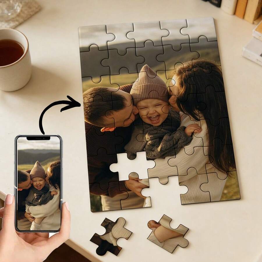 Personalized Wooden Puzzle, Customized Photo Portrait Puzzle, Birthday Gift, Personalized Puzzle Souvenir For Special Occasions, Couple Portrait Puzzle, Travel Memory Photo Puzzle, Anniversary Custom Photo Puzzle, Graduation Class Photo Puzzle, Family Gathering Custom Puzzle, Holiday Custom Puzzle Gift
