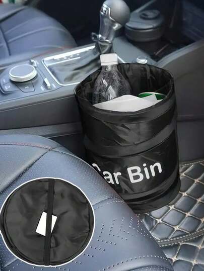 1 thùng rác ô tô, thùng rác di động gấp gọn có dây chun treo, chống thấm nước, thích hợp để đựng rác trong xe hơi, khi cắm trại hoặc du lịch.