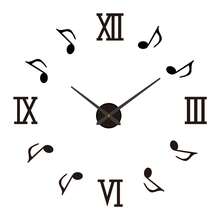 No Drill Creative Silent Acrylic Wall Clock, DIY Music Note Decor Clock For Living Room, Bedroom, Hallway - 1PC - View 13