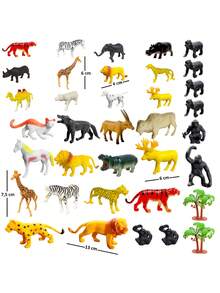 Premium Rigid Plastic Realistic Animal Kit 36 Animals - Multicolor - View 3
