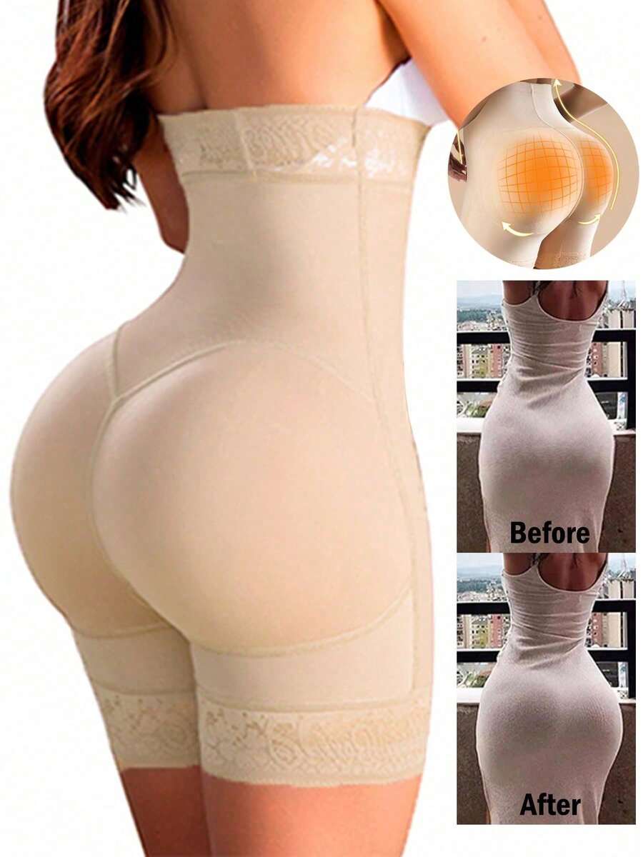 Faja Columbianas High Waist Long Lace Panel Shaping Briefs For Waist Trainer Abdominal Control Body Shaper - 彩色 - 查看 1