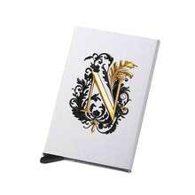 Diseño de letra A de metal, Soporte de tarjeta metálico emergente unisex | Bloqueo RFID + Superficie mate ultra delgada, Regalo de negocios/regalo festivo ideal, Diseño magnético emergente para un fácil acceso a las tarjetas, Material de aleación de aluminio, Calidad premium - Multicolor - Ver 56