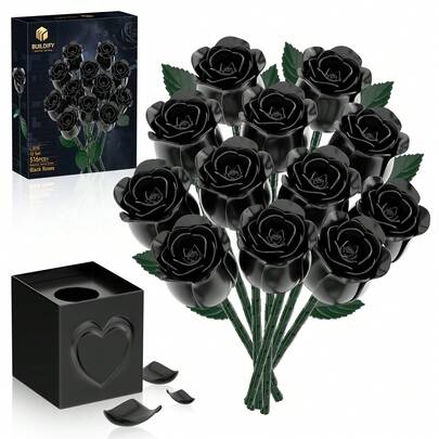 Flower Bouquet Building Blocks Set, Home Desktop Decorations, DIY Assembly Building Kits For Valentines Day, Ideal For Family Gatherings Birthday Gift For Her And Girls Adults