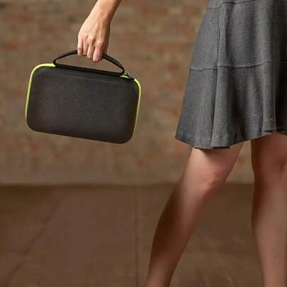 适用于Brother便携式标签打印机的带收纳架的保护盒 - 兼容P-Touch PTH110/PRTH110/Pro PT-H111/PTE110型号 - 内含标签带、适配器和数据线