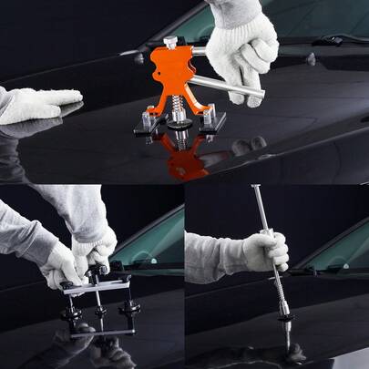 69-teiliger Brücken-Ausbeulen-Abzieher Gleithammer Dellen-Reparaturset, inkl. 20 Abziehlaschen & 6 x Brückenabziehlaschen, Ausbeulwerkzeug Entfernung von Beulen, für Auto, Waschmaschine usw.