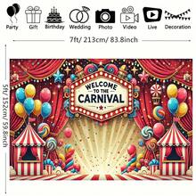 1 Piece Of Carnival Banner With Balloons And Stars - A Vibrant Circus-Themed Decoration Suitable For Parties, Weddings, And Holidays|Durable Polyester Fiber Party Decorations, Ideal Gifts For Family Gatherings And Celebrations, Room Decoration Accessories|Vibrant And Grand Dance Design|Visually Appealing Decoration - 多色 - 查看 4