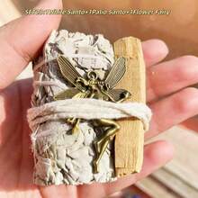 香薰套装，包含水晶手链、抛光石、白鼠尾草和圣木，节日礼物，日常必需品。 - 鼠尾草套裝 - 查看 9