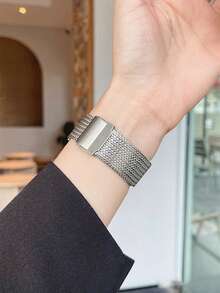 1条金属表带，适用于华为Watch Fit 1/Fit 2/Fit 3/Fit 4/Fit 4 Pro智能手表表带 - 銀色 - 查看 4