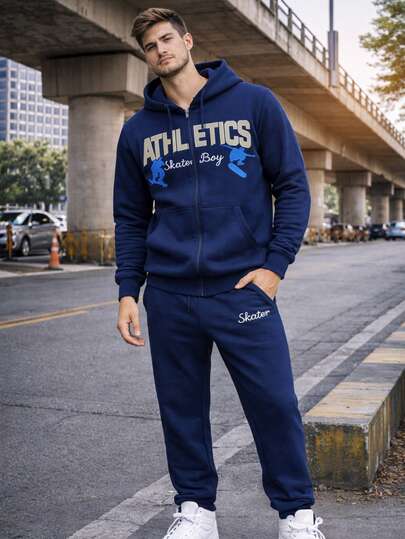 Conjunto Deportivo para Hombre de Felpa Pants y Sudadera con Diseño Combinado, Cómodo, Ligero, Elástico y de Excelente Calidad