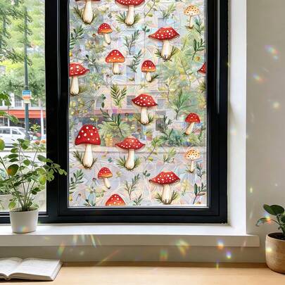 1/4 pezzi Adesivi colorati per finestre elettrostatiche, motivo scoiattolo e foglie d'autunno, adesivi per vetri opachi senza colla, adatti per bagni e cucine, protezione UV, decorazione per la stanza.