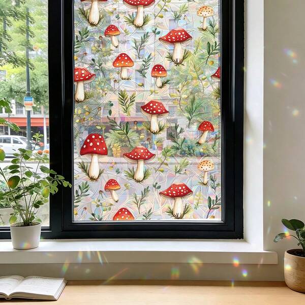 1/4 pezzi Adesivi colorati per finestre elettrostatiche, motivo scoiattolo e foglie d'autunno, adesivi per vetri opachi senza colla, adatti per bagni e cucine, protezione UV, decorazione per la stanza.