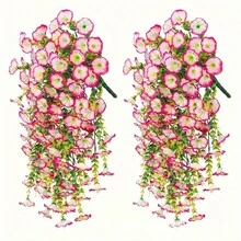 2pcs Artificial Violet Hanging Flowers, Home Garden Wall Decor, Violet Plants For Birthday Wedding Decoration - Multicolor - View 18