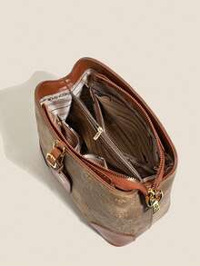 Fashionable Versatile Letter Retro Commuter Tote Bag, Casual Women's Handbag, Shoulder & Crossbody Bag - Multicolor - View 10