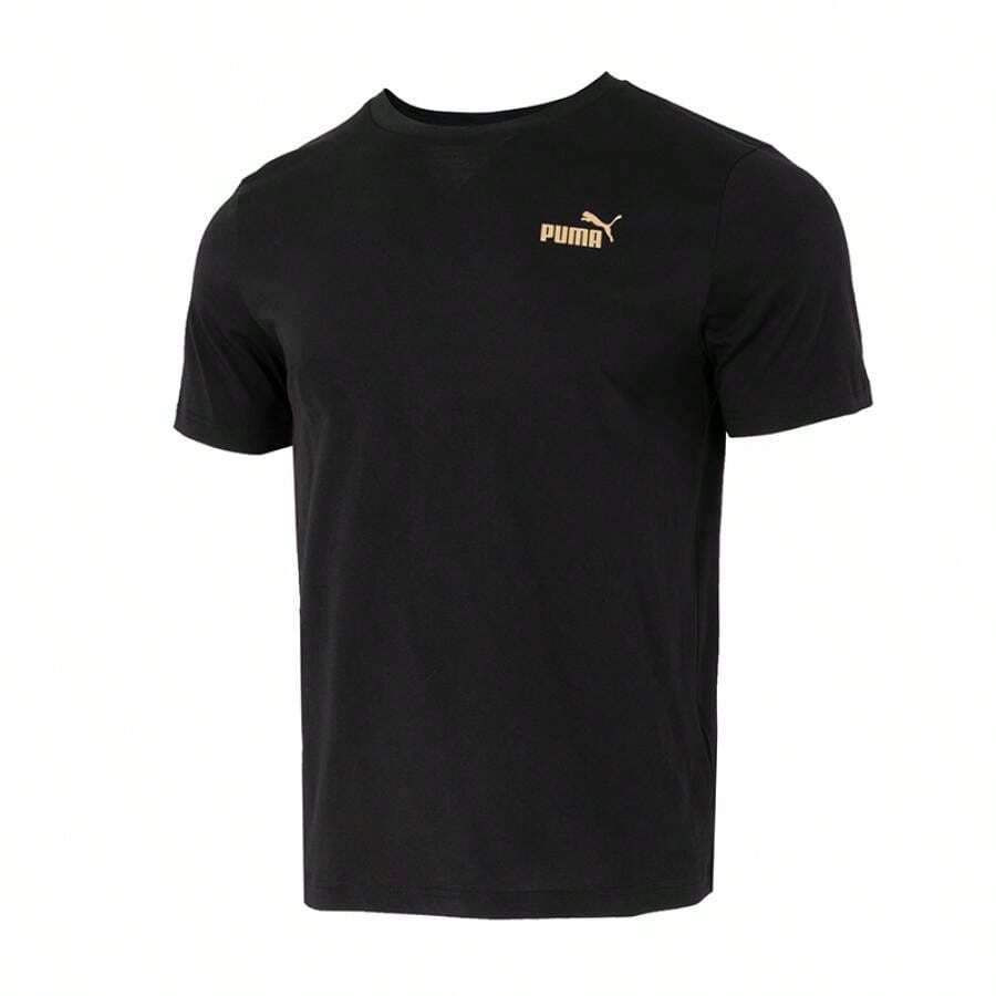 Puma Daily Commute Casual Wear Short Sleeve T-Shirt Men's ESS-METALLIC-No.1-Logo-Tee Comfortable Soft Training Sports Top 694448-01 - Black - View 1