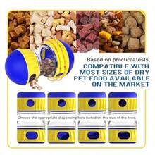 Dog Treat Dispensing Puzzle Toy Adjustable Food Dispenser Slow Feeder Puppy Enrichment Training Rolling Ball Pet Interactive Chase Toys For Small Medium Large Dogs To Keep Them Busy - Màu xanh lam - Xem 3