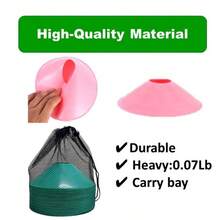 Thicker Disc Cones Set Of 50 Agility Soccer Cones With Carry Bag For TrainingFootball Sports Field Cone Markersgift - Cyan - View 3