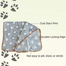 1pc Soft Dog Blanket, Warm Flannel Small/Medium Dog Blanket With Paw Print, Small/Medium Dog & Cat Flannel Blanket - Light Grey - View 4