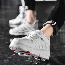 Sepatu Roda Remaja dengan Roda, Sepatu Sneaker 4 Roda yang Dapat Diubah, Sepatu Roda Inline yang Dapat Dilepas, Hiburan Modis untuk Anak Laki-Laki dan Perempuan - Putih - View 3