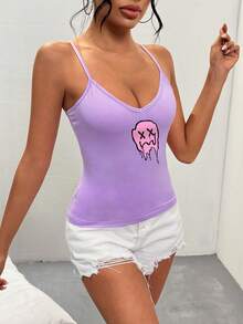 可爱夏季女式上衣，精致迷人，适合外出穿着。 - 淡紫色 - 查看 4