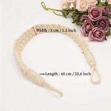 2 PCS Handwoven Macrame Curtain Tiebacks, Beige Braided Cotton Rope Holders For Nursery & Living Room - Apricot - View 7