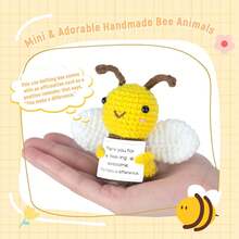 1PC Cute And Charming Humorous Positive Bee With A Positive Card, Suitable For Mother's Birthday, Graduation Day, A Cute Handmade Lucky Gift, It Is A Wonderful Gift That Can Offer Support... - Multicolor - View 2