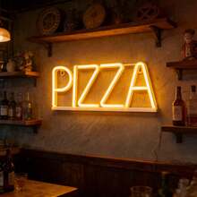 1pc LED Bar PIZZA Neon Sign, Wall Decor For Shop, Battery/USB Powered Romantic Fairy Light, Birthday Gift, Party Decoration For Home, Bedroom, Living Room - PIZZA Neon Sign - View 6